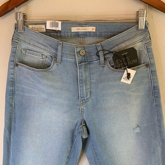 Levi’s Curvy Straight Crop Women’s Light Blue Jeans Size 27 NWT - Picture 5 of 13